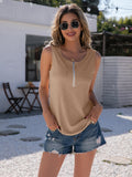 Half-Zip Round Neck Tank • More Colors