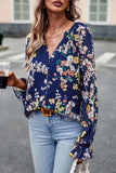 Floral Print Flounce Sleeve Blouse • More Colors