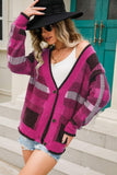 Striped Button-Front Fuzzy Cardigan • More Colors