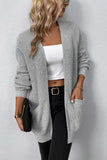 Rib-Knit Open Front Pocketed Cardigan • More Colors