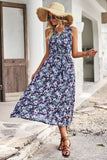 Floral Belted Surplice Sleeveless Tiered Dress • More Colors