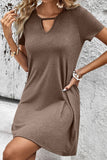 Short Sleeve V-Neck Mini Dress • More Colors