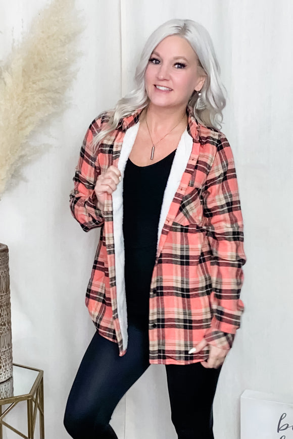 Pretty in Plaid Fleece Lined Top