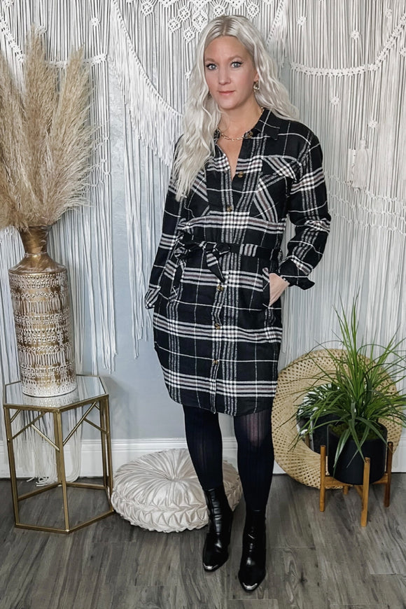 Mariah Plaid Shirt Dress/Jacket