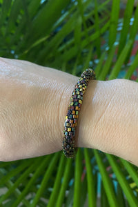 Starry Night Glass Bead Bracelet