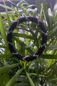 Black Diamond Glass Bead Bracelet