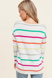 Marisa Stripe Sweater - Magenta