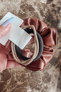 Faux Leather Scrunchie Set • More Colors