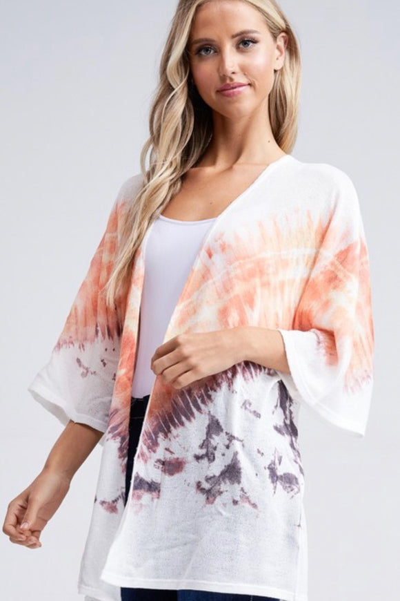 Karma Knit Kimono - White