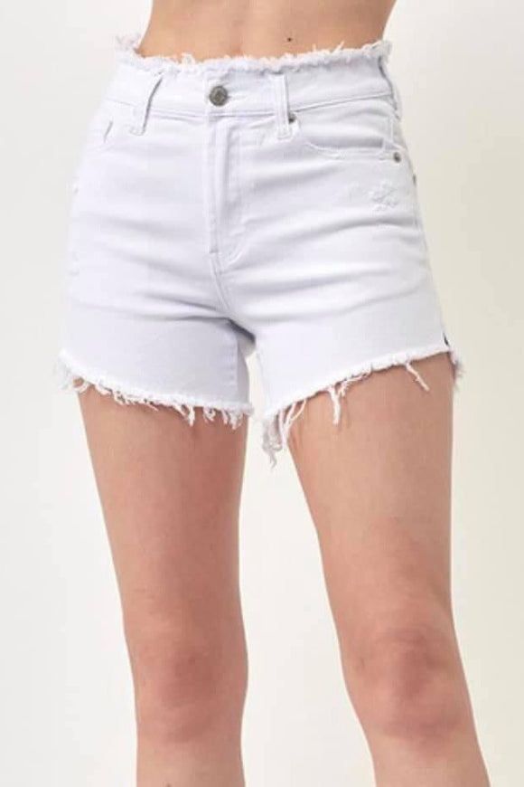 Eva White Denim Shorts