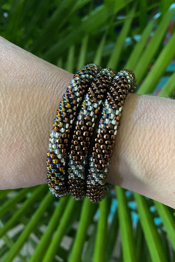 Autumn Glass Bead Bracelet