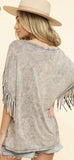 Wanderlust Fringe Top - Gray