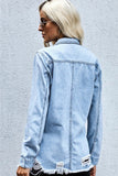 Magnitude Distressed Shirt Jacket