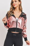 Metallic Jacket/Biker Shorts Set