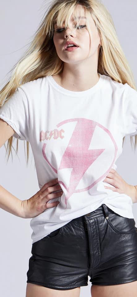 AC/DC Pink Bolt Tee