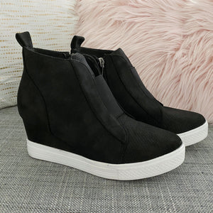 Zoey Wedge Sneaker - Black