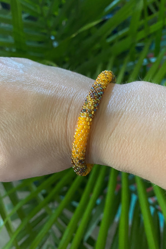 Tangerine Glass Bead Bracelet