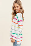 Marisa Stripe Sweater - Magenta